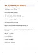 Bio 1500 Final Exam &lpar;Questions & Answers&rpar; Rated 100&percnt;