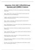 School law&colon; WGU D017 UPDATED Exam  Questions and CORRECT Answers