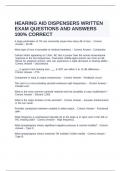 HEARING AID DISPENSERS WRITTEN EXAM QUESTIONS AND ANSWERS 100&period;