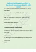 California Real Estate License Exam 1&semi;  Questions & Answers Latest Update 100&percnt;  Solved  