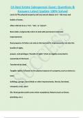 CA Real Estate Salesperson Exam&semi; Questions &  Answers Latest Update 100&percnt; Solved  