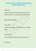 Chem 161 Exam 1 2024&sol;25&semi; Questions and  Answers 100&percnt; Solved  