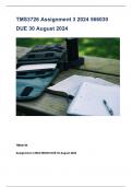 TMS3726 Assignment 3 &lpar;COMPLETE QUESTIONS & ANSWERS&rpar; 2024 &lpar;Unique No&period; 566030 &rpar; - DUE 30 August 2024 