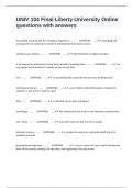 UNIV 104 Final Liberty University Online questions with answers