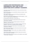 LANDSCAPE MAINTENANCE AND ORNAMENTAL AND TURF STUDY QUESTIONS WITH CORRECT ANSWERS&period;