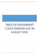 TMS3726 Assignment 3 &lpar;COMPLETE ANSWERS&rpar; 2024 &lpar;566030 &rpar; - DUE 30 August 2024 Course Teaching Mathematics in the senior Phase &lpar;TMS3726&rpar; Institution University Of South Africa &lpar;Unisa&rpar; Book Teaching Mathematics