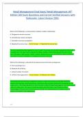 Retail Management Final Exam&sol; Retail Management 10th Edition 100 Exam Questions and Correct Verified Answers with Rationales- Latest Version 2024&period;