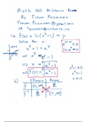 MATH 100 midterm exam review #3 solutions Long answer and MC)