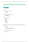 NUR 1172 &sol; NUR1172 Exam 2 &lpar;Latest 2021 &sol; 2022&rpar;&colon; Nutritional Principles in Nursing - Rasmussen