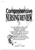 N 1201 Comprehensive nursing review _ fundamentals of nursing, maternity nursing, pediatric nursing, community health nursing, medical surgical nursing, psychiatric nursing, 