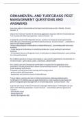 ORNAMENTAL AND TURFGRASS PEST MANAGEMENT QUESTIONS AND ANSWERS&period;