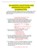 SAUNDERS QUESTIONS AND ANSWERS-NCLEX-RN EXAMINATION