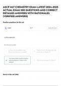ASCP MLT CHEMISTRY EXAM LATEST 2024-2025 ACTUAL EXAM 200 QUESTIONS AND CORRECT DETAILED ANSWERS WITH RATIONALES &lpar;VERIFIED ANSWERS&rpar;