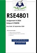 RSE4801 Assignment 4 &lpar;QUALITY ANSWERS&rpar; 2024