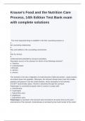 Krause-s Food and the Nutrition Care Process&comma; 14th Edition Test Bank exam with complete solutions