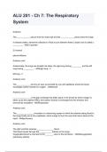 ALU 201 - Ch 7&colon; The Respiratory System REVISED AND UPDATED FOR 2026&sol;2027 ACTUAL EXAM COMPLETE QUESTIONS AND CORRECT DETAILED ANSWERS &lpar;VERIFIED ANSWERS&rpar; &vert;ALREADY GRADED A&plus;&vert;&vert;BRAND NEW&excl;&excl;
