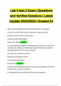 Lab 3 test 2 Exam &vert; Questions and Verified Solutions &vert; Latest Update 2024&sol;2025 &vert; Graded A&plus;
