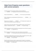 State Farm Property exam questions with correct answers