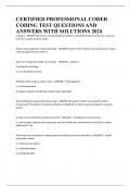 CERTIFIED PROFESSIONAL CODER CODING TEST QUESTIONS AND ANSWERS WITH SOLUTIONS 2024