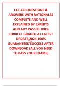 CCT-CCI QUESTIONS & ANSWERS WITH RATIONALES COMPLETE AND WELL EXPLAINED BY EXPERTS ALREADY PASSED 100&percnt; CORRECT GRADED A&plus; LATEST UPDATE 2024 100&percnt; GUARANTEED SUCCESS AFTER DOWNLOAD &lpar;ALL YOU NEED TO PASS YOUR EXAMS&rpar;