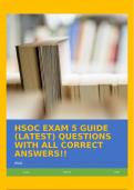 HSOC EXAM 5 GUIDE &lpar;LATEST&rpar; QUESTIONS WITH ALL CORRECT ANSWERS&excl;&excl;