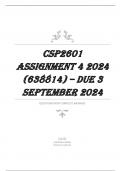 CSP2601 ASSIGNMENT 4 2024 &lpar;638814&rpar; &ndash; DUE 3 SEPTEMBER 2024