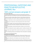 PROFESSIONAL CAPSTONE AND PRACTICUM REFLECTIVE JOURNAL Rev 100&percnt; correct answers aid grade &OpenCurlyQuote;A&rsquo;