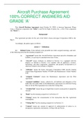        Aircraft Purchase Agreement 100% CORRECT ANSWERS AID GRADE ‘A’