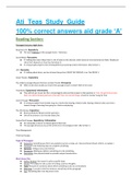 Ati_Teas_Study_Guide 100% correct answers aid grade ‘A’
