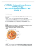 ATI TEAS 6 - Science (Human Anatomy and Physiology) ALL ANSWERS 100% CORRECT AID GRADE ‘A’