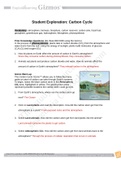 SCIENCE HONORS Carbon Cycle SE Gizmo; QUESTIONS ND ANSWERS 