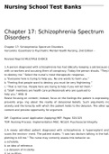 NURSING LP 1300 Chapter 17: Schizophrenia Spectrum Disorders- Nursing School Test Banks