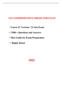 ATI Comprehensive Predictor Exam (RN and PN) (21 Latest Versions, 2021) / Comprehensive Predictor ATI Exam / ATI Proctored Comprehensive Predictor Exam (Verified Answers, COMPLETE GUIDE FOR EXAM PREPARATION)
