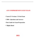 ATI RN Comprehensive Exit Exam (21 Versions) / RN ATI Comprehensive Exit Exam / ATI RN Proctored Comprehensive Exit Exam / RN Comprehensive Exit ATI Exam (Latest - 2021) (Verified Answers, COMPLETE GUIDE FOR EXAM PREPARATION)