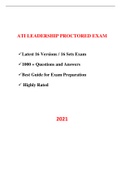 ATI Leadership Proctored Exam (RN and PN) (16 Latest Versions, 2021) / Leadership ATI Proctored Exam / ATI Proctored Leadership Exam (Verified Answers, COMPLETE GUIDE FOR EXAM PREPARATION)