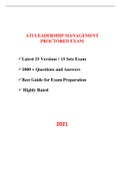 ATI Leadership Management Proctored Exam (RN and PN) (15 Latest Versions, 2021) / Leadership Management ATI Proctored Exam (Verified Answers, COMPLETE GUIDE FOR EXAM PREPARATION)