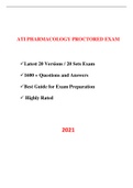 ATI Pharmacology Proctored Exam (RN and PN) (20 Latest Versions, 2021) / Pharmacology ATI Proctored Exam / ATI Proctored Pharmacology Exam (Verified Answers, COMPLETE GUIDE FOR EXAM PREPARATION)