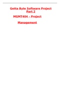 Getta Byte Software Project Part  1&2 MG MT404 – Project Management