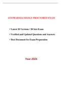 PN ATI PHARMACOLOGY PROCTORED EXAM (20 REAL AND PRACTICE EXAM) / ATI PN PHARMACOLOGY PROCTORED EXAM / PN PHARMACOLOGY ATI PROCTORED EXAM | LATEST-2021 |