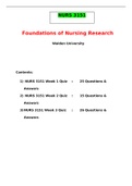 NURS3151 Week 1 Quiz, NURS3151 Week 2 Quiz, NURS3151 Week 3 Quiz Bank: Foundations of Nursing Research (Best for Exam Preparation)