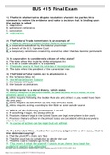 BUS 415 Final Exam Questions and Answers 100&percnt; Correct