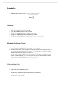 Summary of Probability Notes in Mathematics