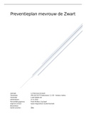 Producttoets 1&period;2 Preventieplan mevrouw de Zwart
