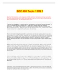 SOC 480 Topic 1 DQ 1 &vert; VERIFIED GUIDE 