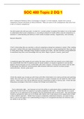 SOC 480 Topic 2 DQ 1 &vert; LATEST SOLUTION 