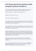 VATI Pharm Best Exam Questions With Complete Solutions Graded A&plus;