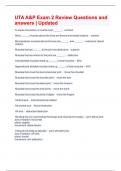 UTA A&P Exam 2 Review Questions and answers &vert; Updated