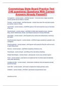 Cosmetology State Board Practice Test &lpar;146 questions&rpar; Questions With Correct Answers Already Passed&excl;&excl;&excl;