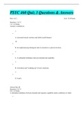 PSYC 460 Quiz 3 Questions & Answers