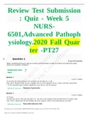 NURS- 6501&comma;Advanced Pathophysiology&period;2020 I Fall I Quarter -PT27 &vert; Chamberlain College of Nursing &vert; GRADED A